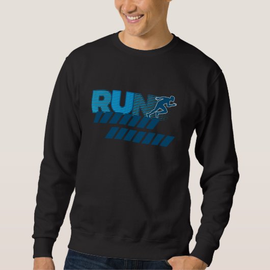 Retro Running Typography Sprinter Silhouette Trui (Voorkant)