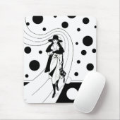 Retro runwaymodel, vintage Art Deco mode Muismat (Met muis)