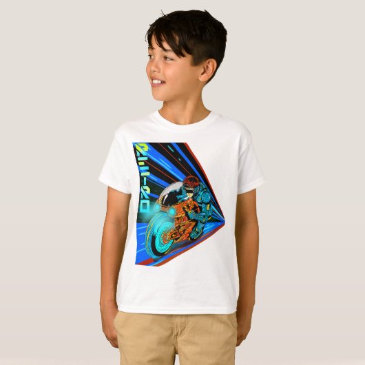 Retro Rush: Neon Velocity T-shirt (Voorkant volledig)