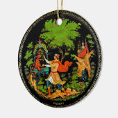 Retro  Russisch Fairy Tale Fantasy kleurrijk Keramisch Ornament (Links)