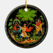 Retro  Russisch Fairy Tale Fantasy kleurrijk Keramisch Ornament (Achterkant)