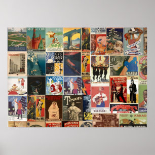 retro Russische filmcollage Sovjet Poster