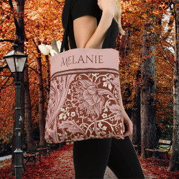 Retro Rust Floral Art Nouveau May Morris Arcadia Tote Bag