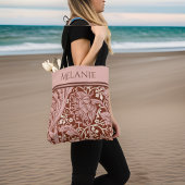 Retro Rust Floral Art Nouveau May Morris Arcadia Tote Bag