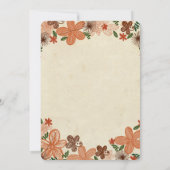 Retro Rust Oranje Flowers katholieke bruiloft Kaart (Achterkant)