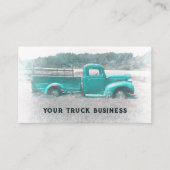  Retro Rustic Blauwgroen Green Boerderij Truck Visitekaartje (Voorkant)