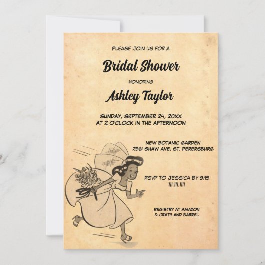  Retro Rustic Bride Stijlvol Vrijgezellenfeest Kaart (Voorkant)