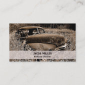 Retro Rustic Brown Classic Car Visitekaartje (Voorkant)