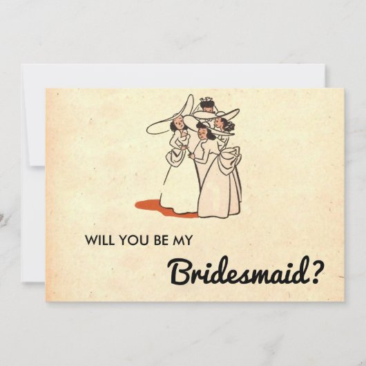  Retro Rustic Chic Stylish Bridesmaid Card Kaart (Voorkant)