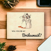 Retro Rustic Chic Stylish Bridesmaid Card Kaart