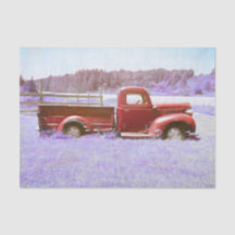  Retro Rustic Colorful Red Paars Truck