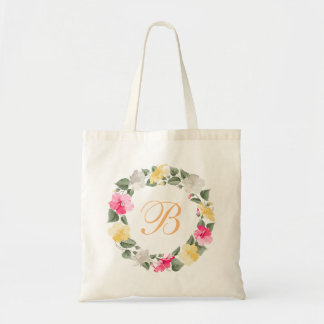 Retro rustic Floral met canvas tas