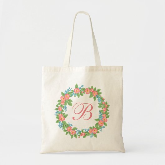 Retro rustic Floral met canvas tas (Voorkant)