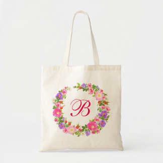 Retro rustic Floral met canvas tas