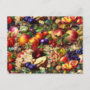 Retro Rustic Fresh Summer Tropical Fruit Vegetable Briefkaart