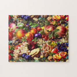 Retro Rustic Fresh Summer Tropical Fruit Vegetable Legpuzzel