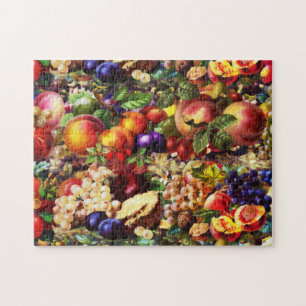 Retro Rustic Fresh Summer Tropical Fruit Vegetable Legpuzzel