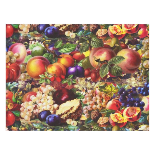 Retro Rustic Fresh Summer Tropical Fruit Vegetable Tafelkleed (Voorkant (Horizontaal))