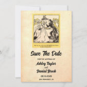  Retro Rustic Funny Wedding Save the Date Kaart (Voorkant)