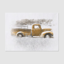  Retro Rustic Gold Grey Boerderij Truck Tissuepapier