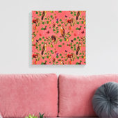 Retro Rustic Greenery Autumn Forest Waterverf Canvas Afdruk (Insitu (Woonkamer))