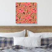 Retro Rustic Greenery Autumn Forest Waterverf Canvas Afdruk (Insitu (Slaapkamer))