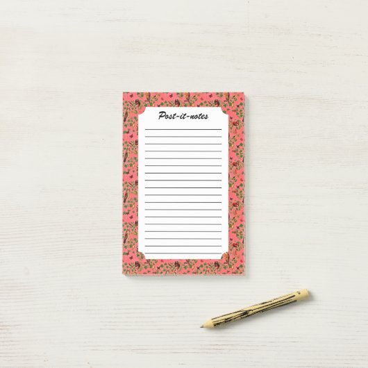 Retro Rustic Greenery Autumn Forest Waterverf Post-it® Notes (Op bureau)