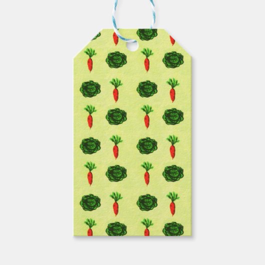 Retro Rustic Greenery Vegetable Garden Waterverf Cadeaulabel (Voorkant)