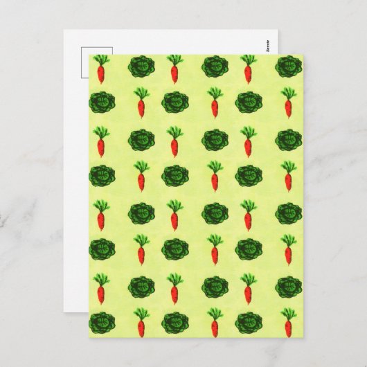 Retro Rustic Greenery Vegetable Garden Waterverf Feestdagenkaart (Voorkant / Achterkant)