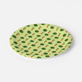 Retro Rustic Greenery Vegetable Garden Waterverf Papieren Bordje (Gekanteld)