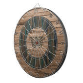 Retro Rustic Houten Gepersonaliseerde Dartbord (Voorkant Rechts)