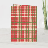 Retro Rustic Kerstmis Plaid Persoonlijk Kaart (Achterkant)