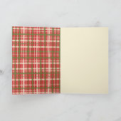 Retro Rustic Kerstmis Plaid Persoonlijk Kaart (Binnen)