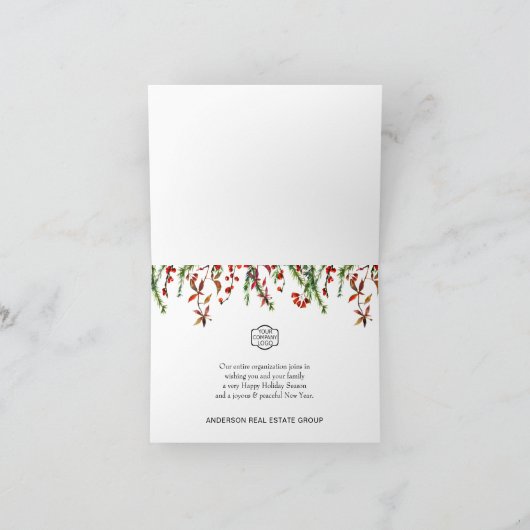 Retro Rustic Kerstmis Red Truck Corporate Holiday Kaart (Binnen)