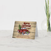 Retro Rustic Kerstmis Red Truck Corporate Holiday Kaart (Voorkant)