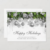 Retro Rustic kerstversier Corporate Greeting Briefkaart (Voorkant / Achterkant)