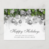 Retro Rustic kerstversier Corporate Greeting Briefkaart (Voorkant)