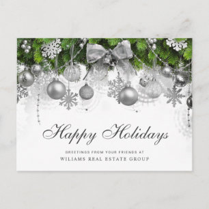 Retro Rustic kerstversier Corporate Greeting Briefkaart