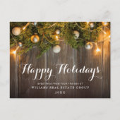 Retro Rustic kerstversier Corporate Greeting Briefkaart (Voorkant)