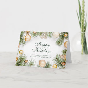 Retro Rustic kerstversier Corporate Greeting Feestdagen Kaart