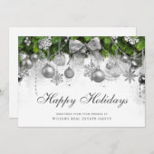 Retro Rustic kerstversier Corporate Greeting Feestdagenkaart (Voorkant / Achterkant)