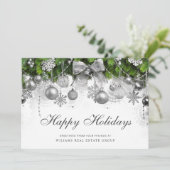 Retro Rustic kerstversier Corporate Greeting Feestdagenkaart (Staand voorkant)