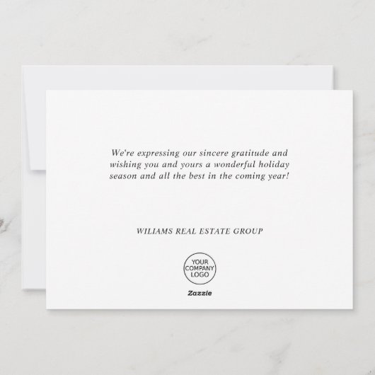 Retro Rustic kerstversier Corporate Greeting Feestdagenkaart (Achterkant)