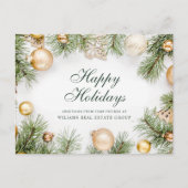 Retro Rustic kerstversier Corporate Greeting Feestdagenkaart (Voorkant)