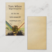 Retro Rustic microfoon singer muziek Visitekaartje (Voorkant / Achterkant)