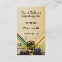 Retro Rustic microfoon singer muziek Visitekaartje