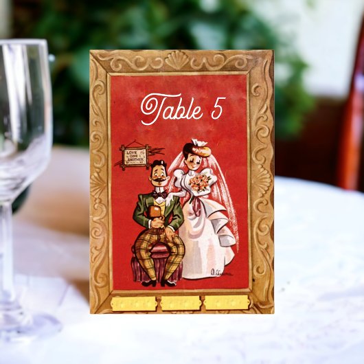  Retro Rustic Old 50s Comic Book Wedding Kaart