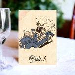 Retro Rustic Old Style Comic Book Wedding Kaart<br><div class="desc">Deze  retro-komische bruiloft is geschikt voor een moderne bruiloft. Het oude minimalistische ontwerp is voorzien van het  Retro Rustic Old Style Comic Book Wedding Table Number</div>