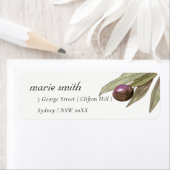 RETRO RUSTIC OLIVE WATERVERF FOLIAGE ADRES ETIKET (Insitu)