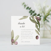 RETRO RUSTIC OLIVE WATERVERF FOLIAGE WEDDING BEDANKKAART (Staand voorkant)